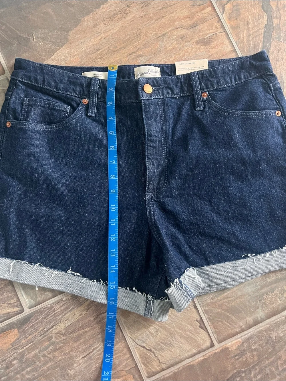 Dark Indigo Denim Cutoff Shorts - Women